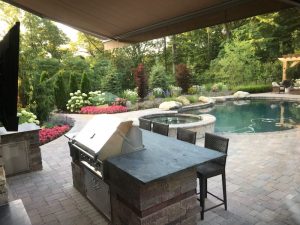 Outdoor kitchen living space